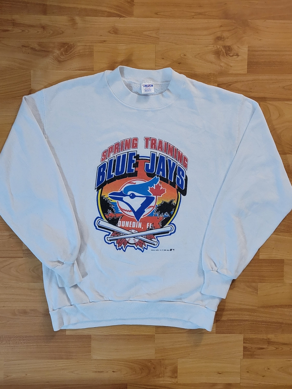 Vintage Toronto Blue Jays 1989 Spring Training White Crewneck Sweatshirt, Medium